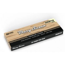 Blazy Susan Unbleached Pre Rolled Cones Shortys 53mm 12pk 20ct